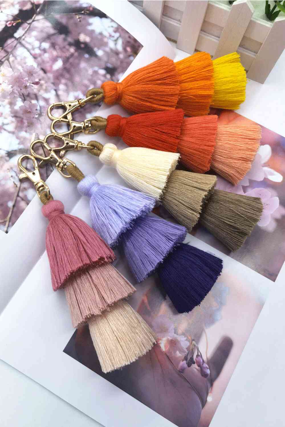 Assorted 4-Pack Multicolored Fringe Keychain - Create the impossible