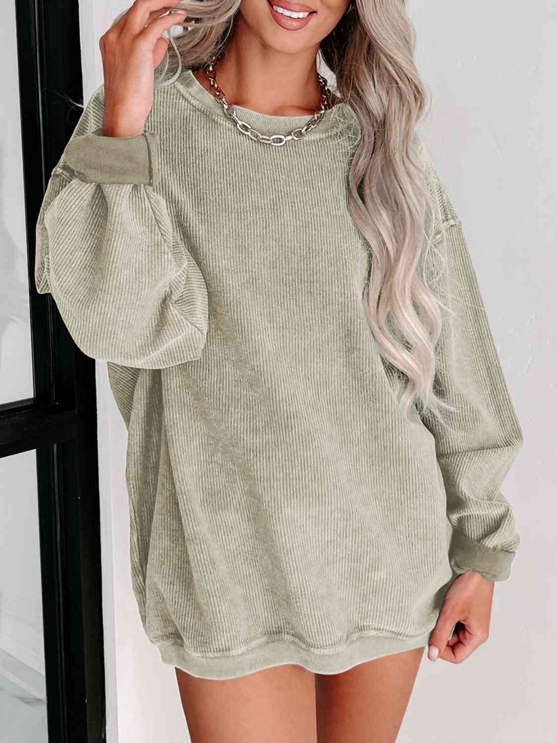 Round Neck Dropped Shoulder Sweatshirt - Create the impossible