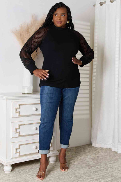 Double Take Round Neck Raglan Sleeve Blouse - Create the impossible