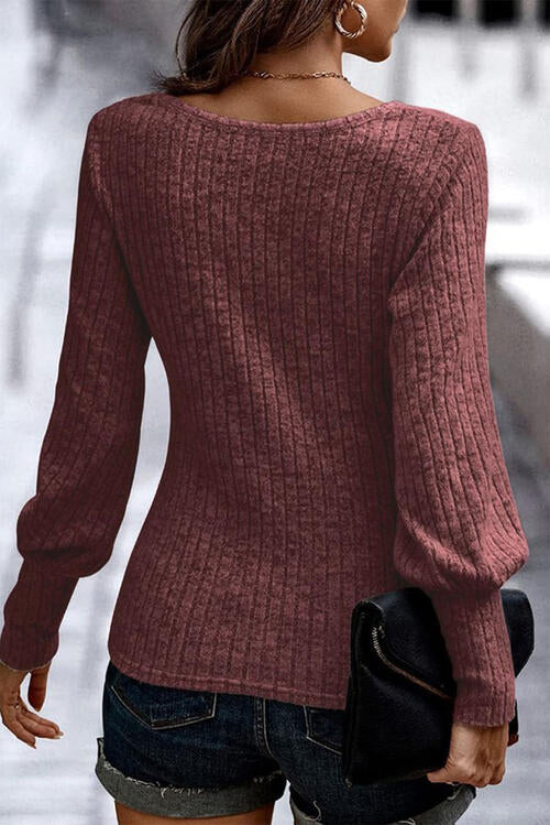 Scoop Neck Long Sleeve Blouse - Create the impossible