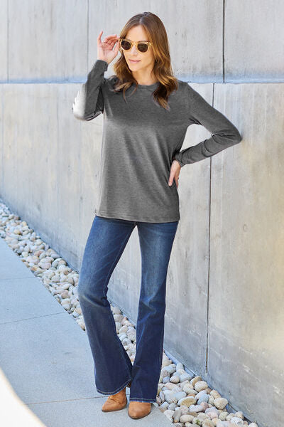 Basic Bae Full Size Round Neck Long Sleeve Top - Create the impossible