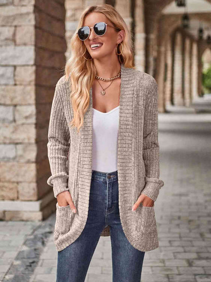 Open Front Cardigan with Pockets - Create the impossible