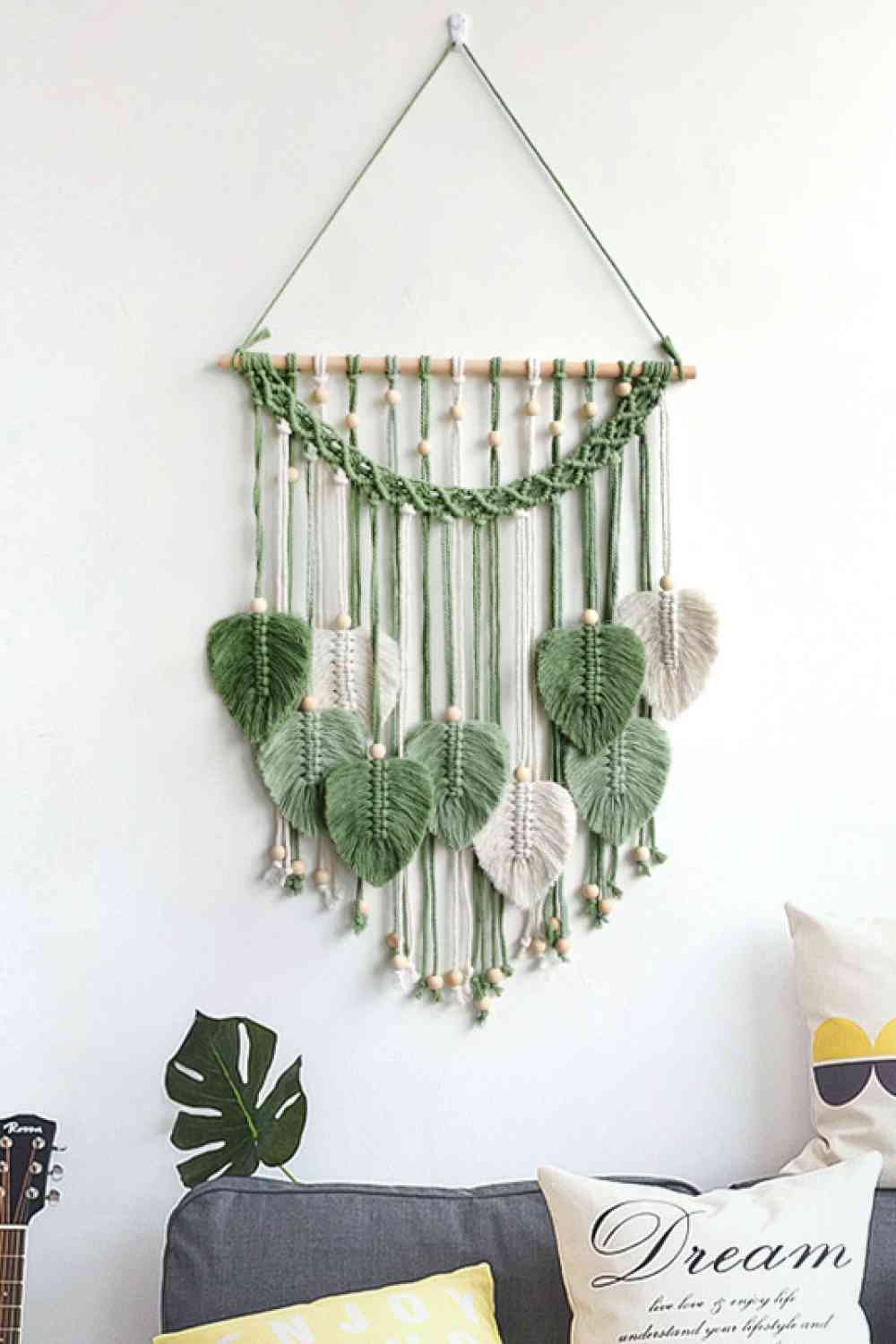 Macrame Leaf Fringe Wall Hanging