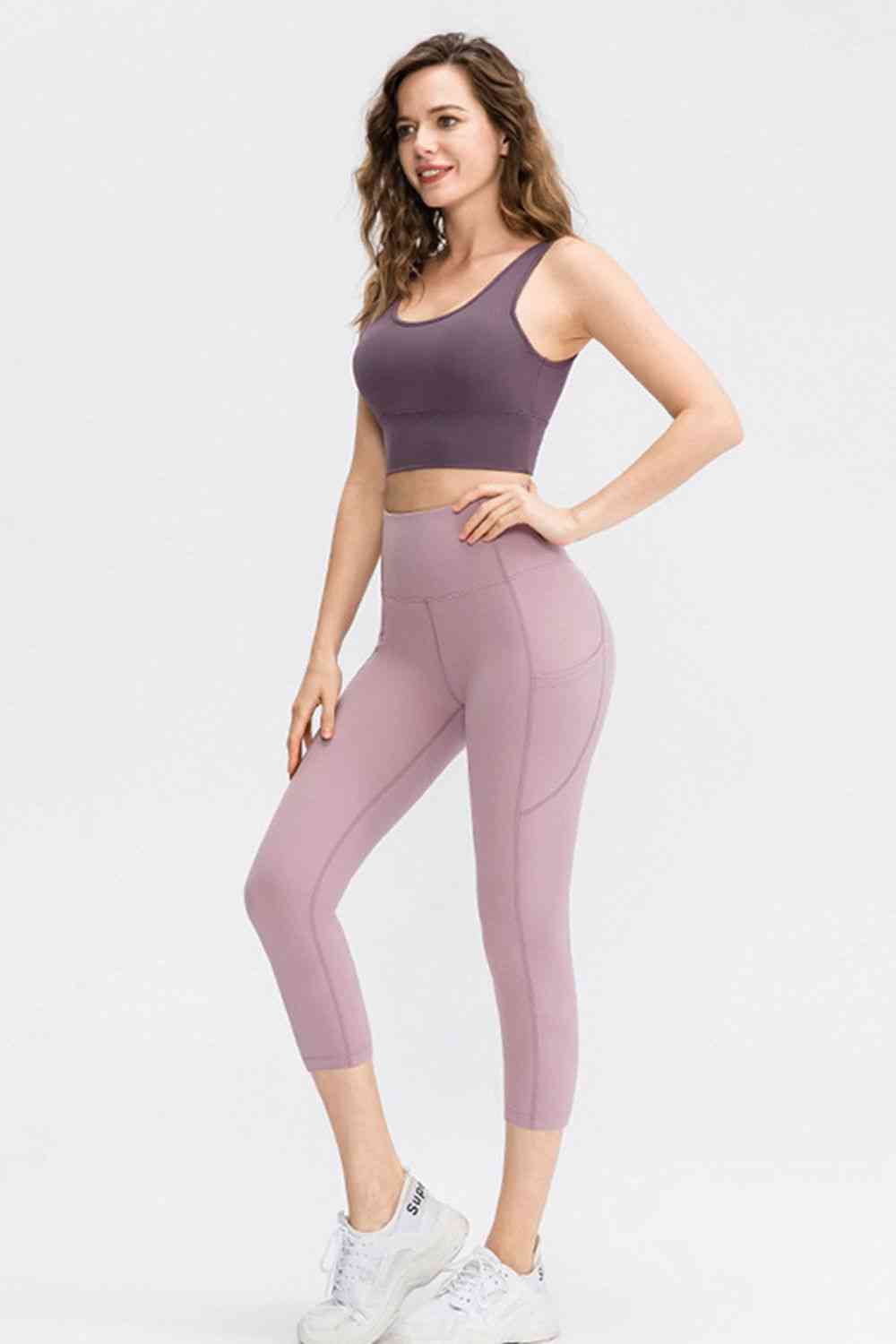 Wide Waistband Cropped Active Leggings with Pockets - Create the impossible