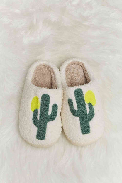 Melody Cactus Plush Slide Slippers