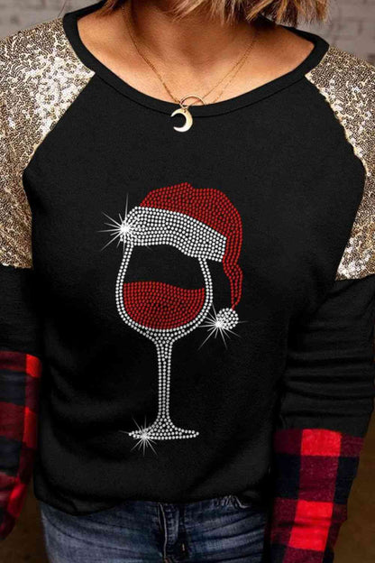 Graphic Sequin Long Sleeve T-Shirt