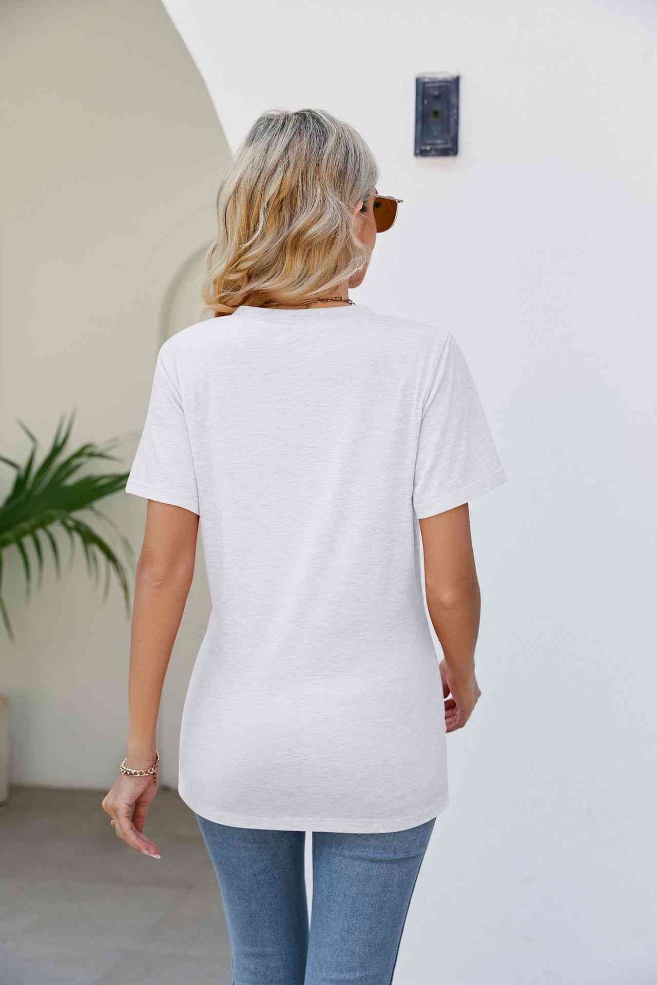 V-Neck Crisscross Short Sleeve Tee