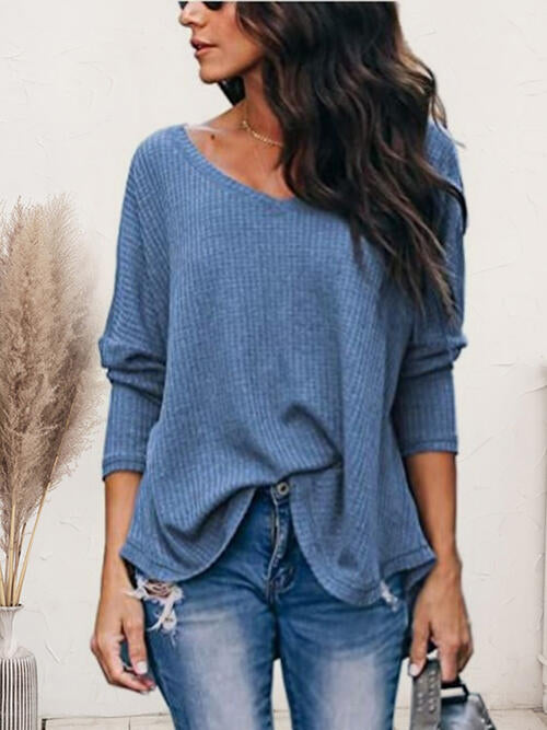 V-Neck Long Sleeve T-Shirt