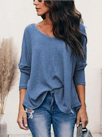 V-Neck Long Sleeve T-Shirt