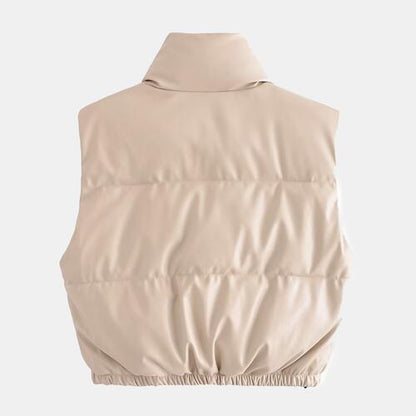 Zip-Up Drawstring Puffer Vest