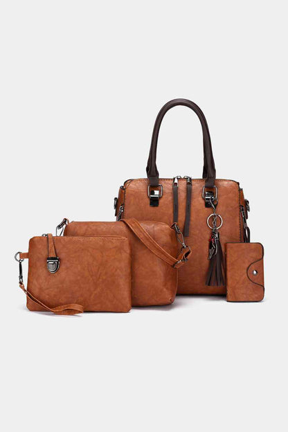 4-Piece PU Leather Bag Set