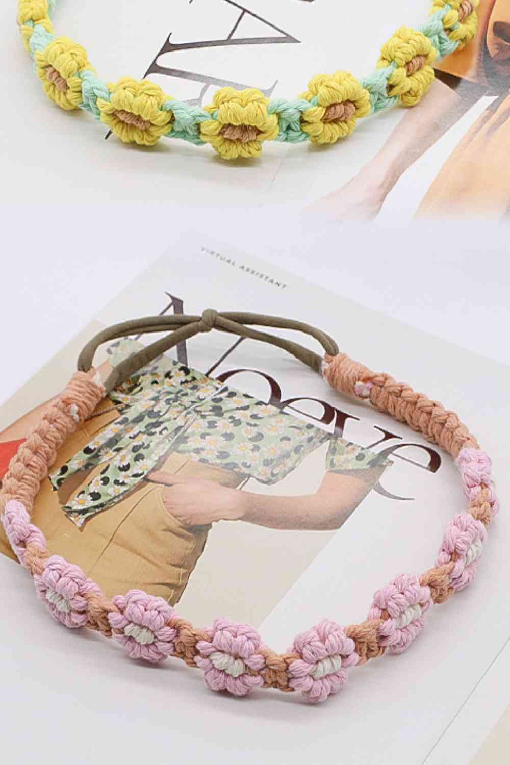 Assorted 2-Pack In My Circle Daisy Macrame Headband