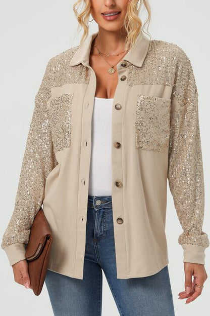 Sequin Long Sleeve Shirt