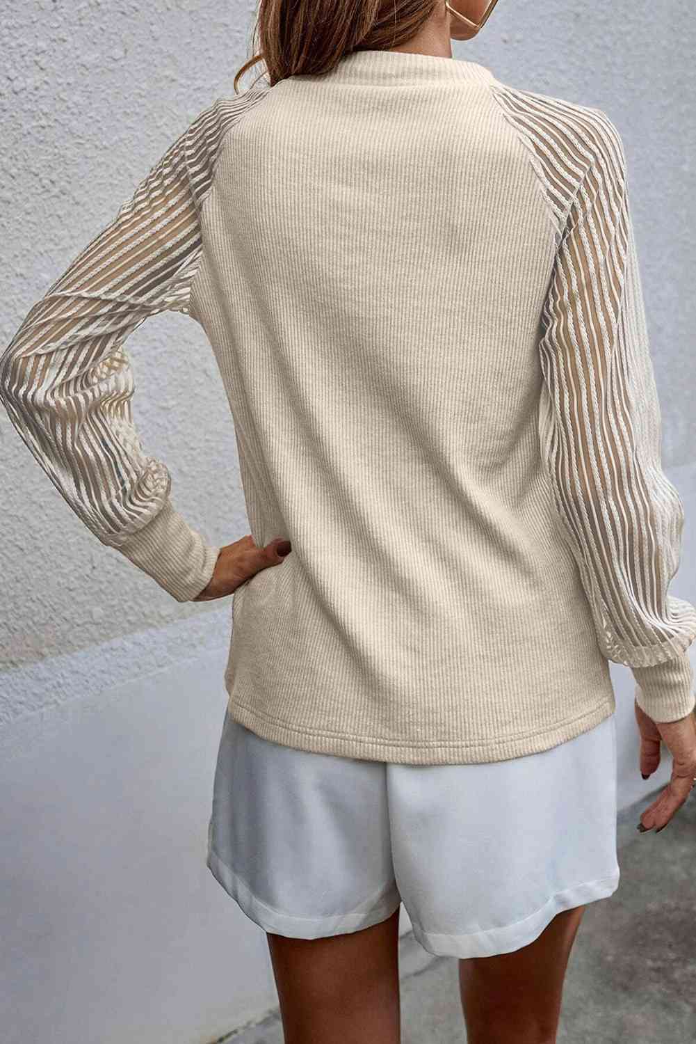 Round Neck Raglan Sleeve Knit Top - Create the impossible