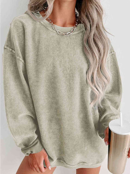 Round Neck Dropped Shoulder Sweatshirt - Create the impossible