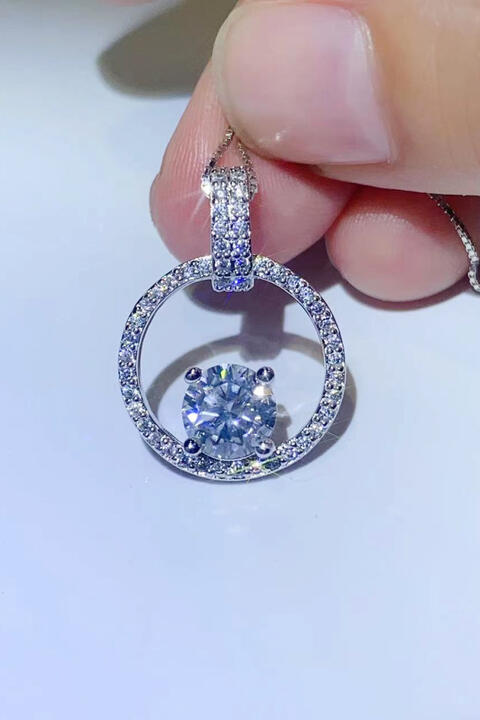 1 Carat Moissanite 925 Sterling Silver Necklace