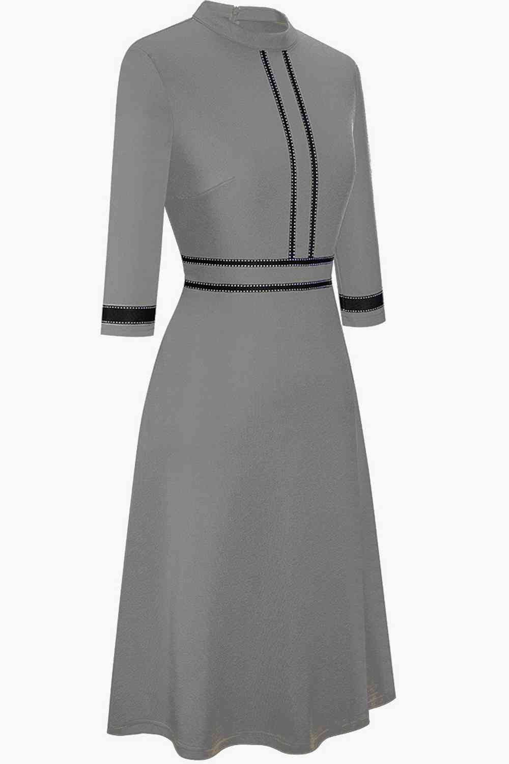 Round Neck Three-Quater Sleeve Dress