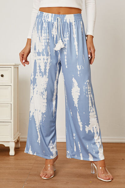 Printed High Waist Wide Leg Pants