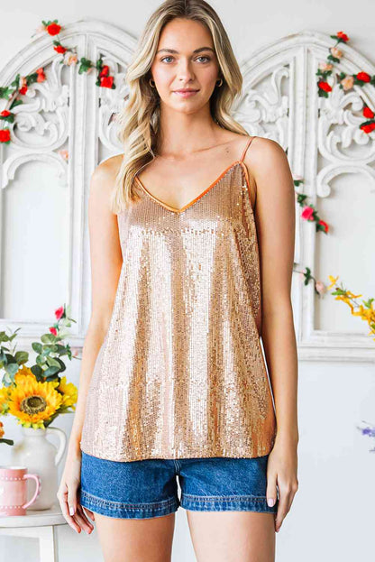 Sequin V-Neck Cami