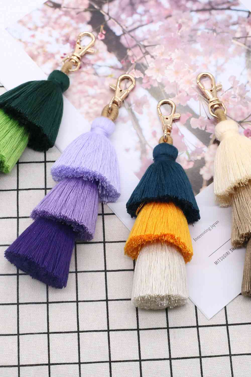 Assorted 4-Pack Multicolored Fringe Keychain - Create the impossible