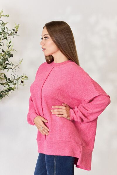 Zenana Full Size Center Seam Long Sleeve Sweatshirt - Create the impossible