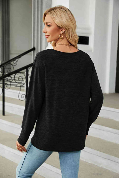 V-Neck Long Sleeve T-Shirt