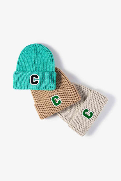 Letter C Patch Cuffed Beanie