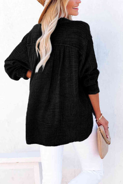 Buttoned Long Sleeve Blouse - Create the impossible