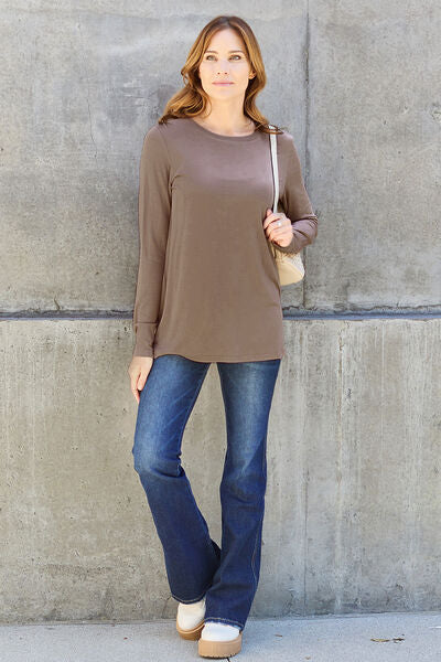 Basic Bae Full Size Round Neck Long Sleeve Top - Create the impossible