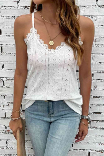 Eyelet Lace Trim Cami