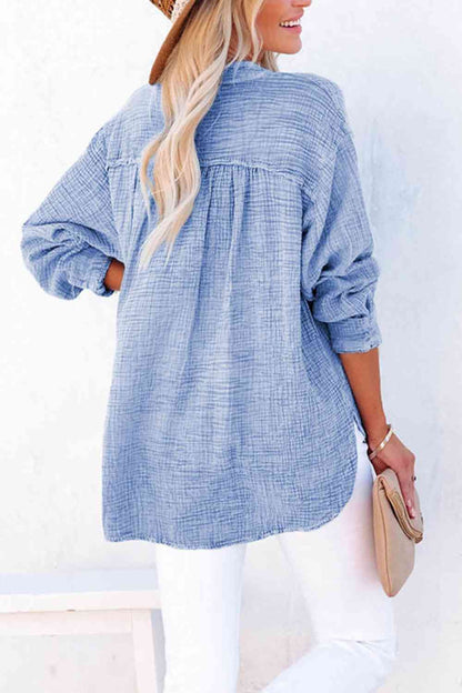 Buttoned Long Sleeve Blouse - Create the impossible