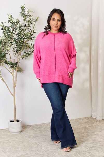 Zenana Full Size Center Seam Long Sleeve Sweatshirt - Create the impossible