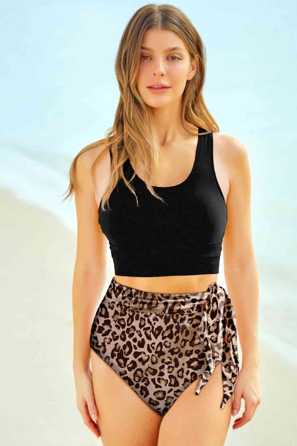 Two-Tone Tied Two-Piece Swimsuit - Create the impossible