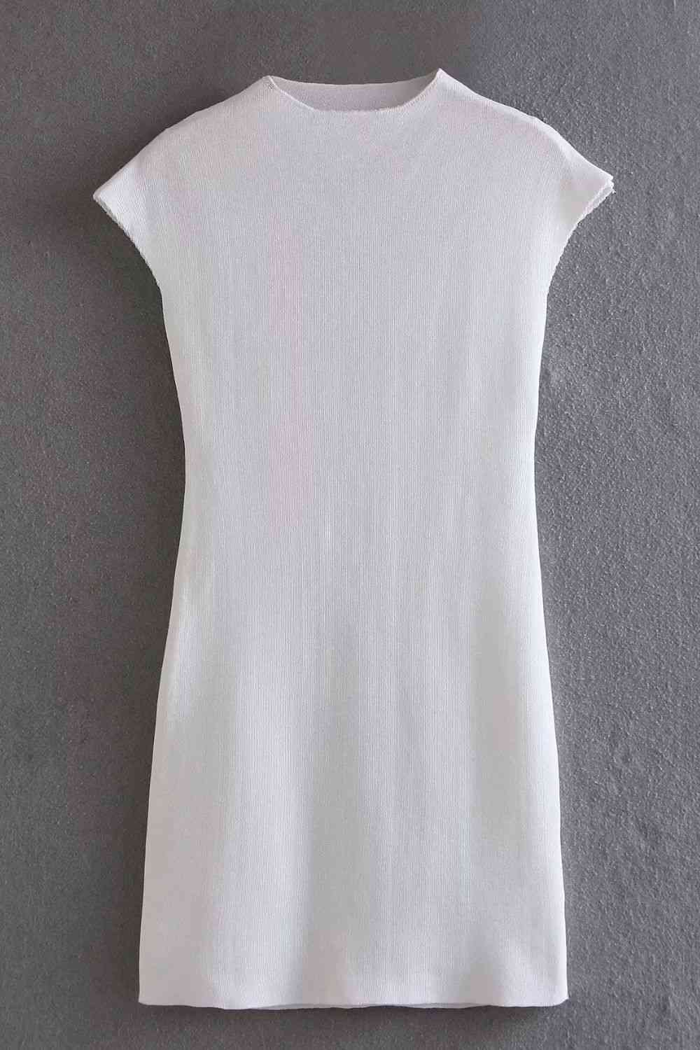 Round Neck Capped Sleeve Dress