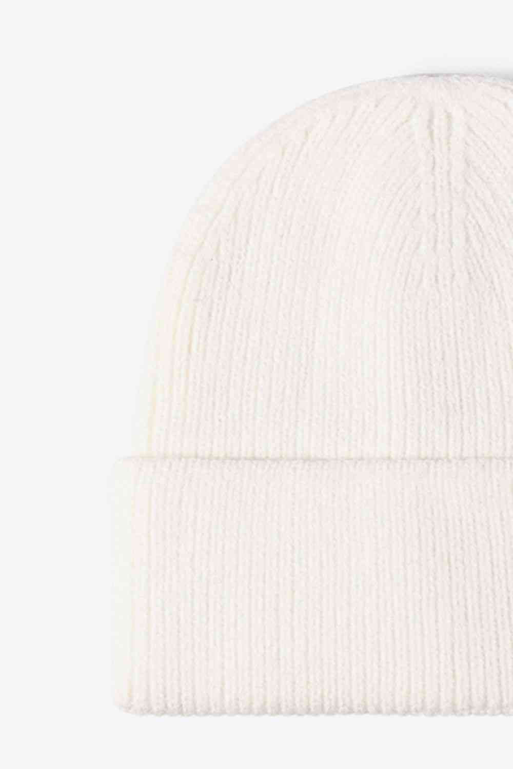 Letter N Patch Cuffed Knit Beanie