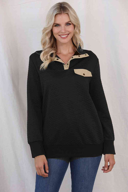 Collared Neck Long Sleeve Top - Create the impossible