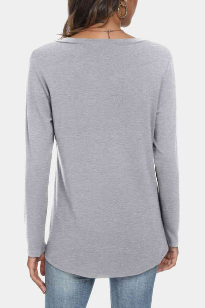 V-Neck Long Sleeve T-Shirt