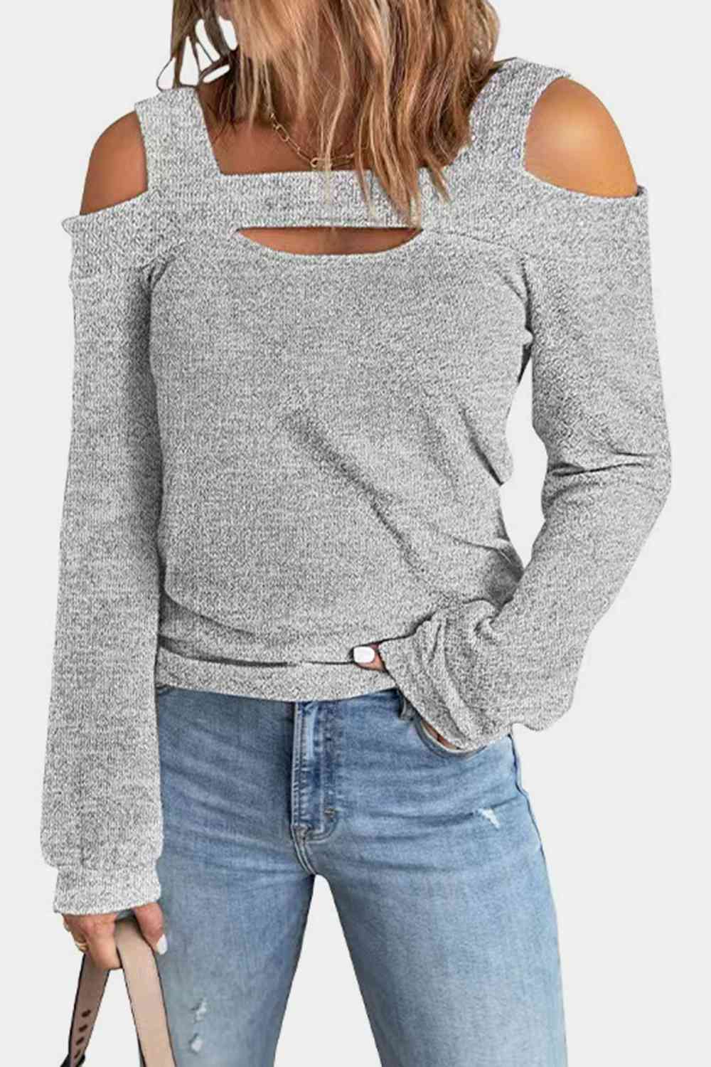 Full Size Cutout Cold Shoulder Blouse - Create the impossible