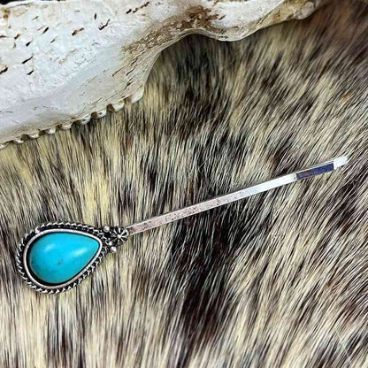 Turquoise Alloy Hairpin