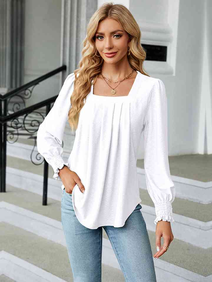 Square Neck Puff Sleeve Blouse - Create the impossible