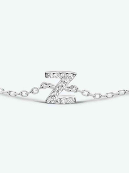 V To Z Zircon 925 Sterling Silver Bracelet