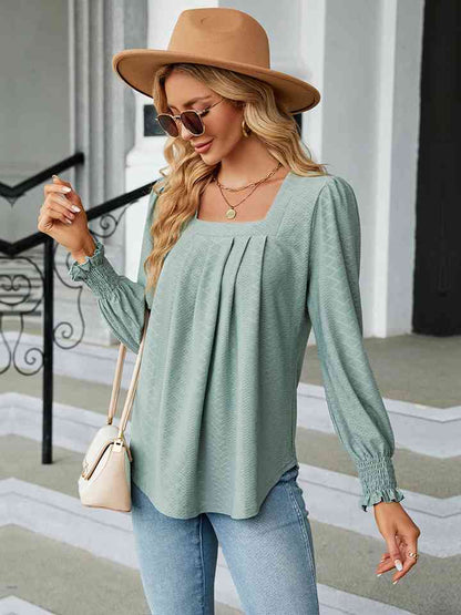 Square Neck Puff Sleeve Blouse - Create the impossible