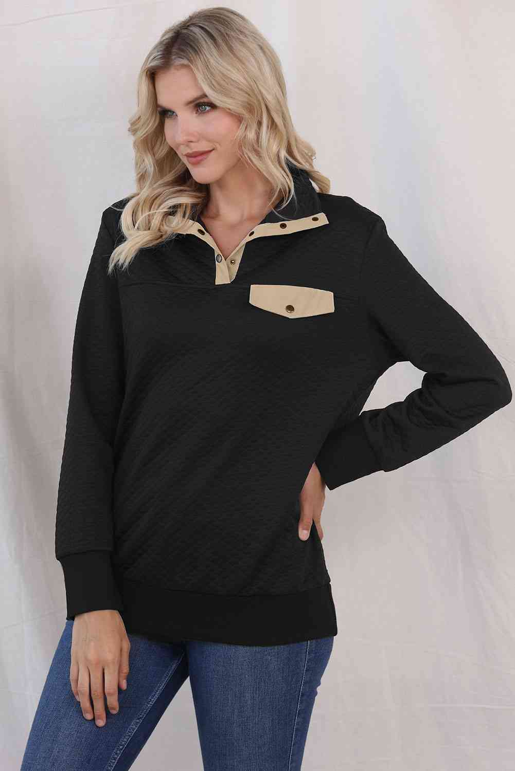 Collared Neck Long Sleeve Top - Create the impossible