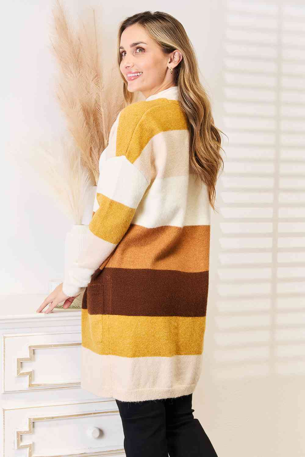 Woven Right Color Block Dropped Shoulder Cardigan - Create the impossible