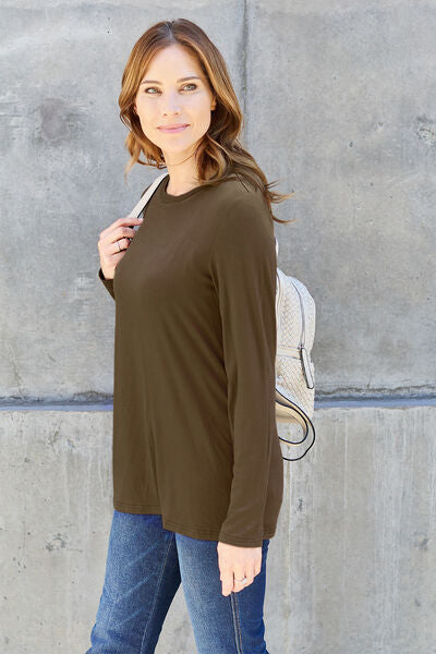 Basic Bae Full Size Round Neck Long Sleeve Top - Create the impossible