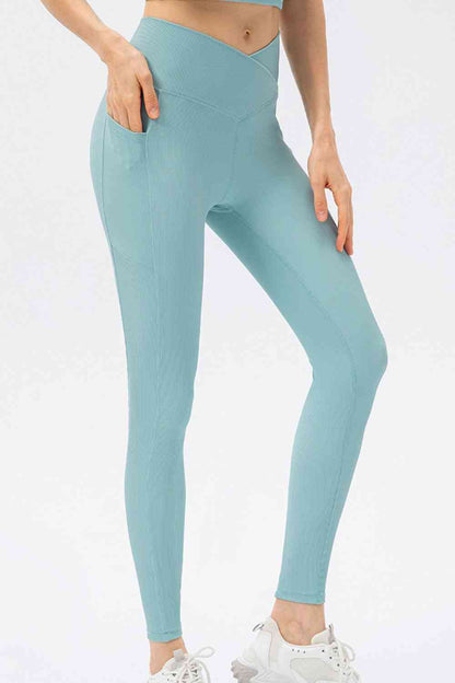 V Shape Waistband Slim Fit Long Sports Pants