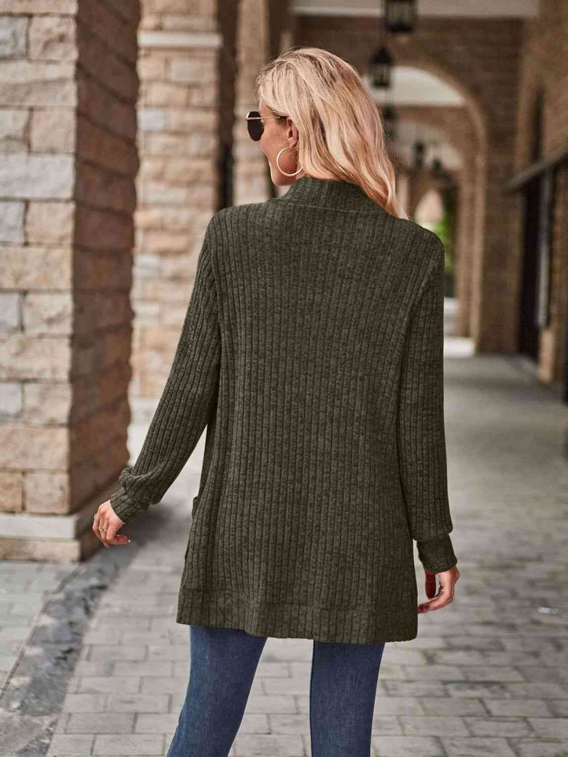 Open Front Cardigan with Pockets - Create the impossible