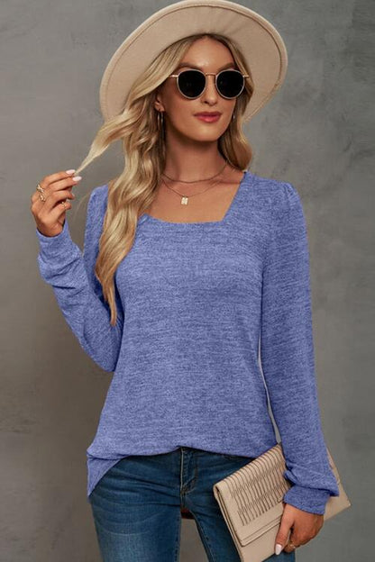 Square Neck Puff Sleeve T-Shirt