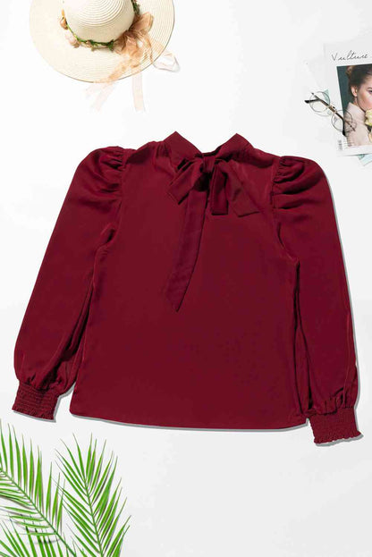 Mock Neck Puff Sleeve Blouse - Create the impossible