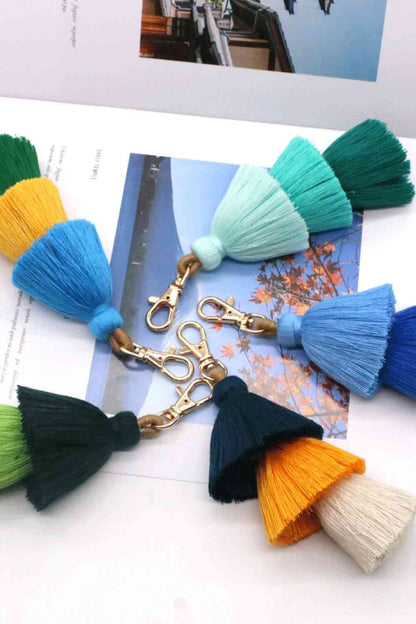 Assorted 4-Pack Multicolored Fringe Keychain - Create the impossible